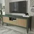 Verde 3 Door TV Unit with Storage - Green, Particle Board