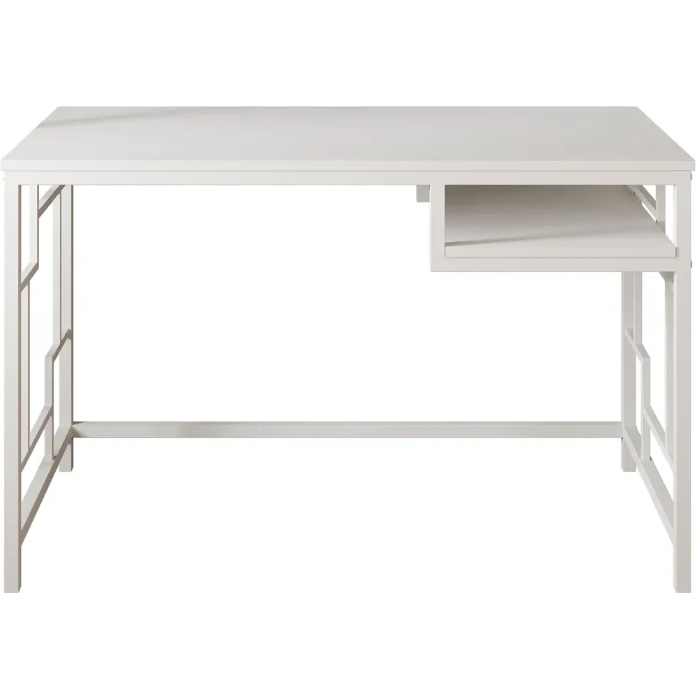 Victory Wide Study Desk with Shelf - White
