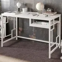 Victory Wide Study Desk with Shelf - White