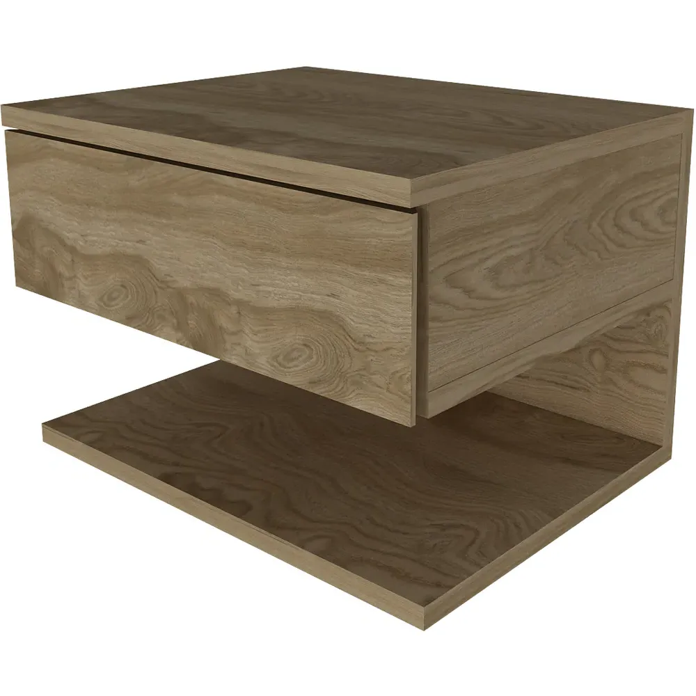Vivid Single Drawer Bedside Table - Gold, Sapphire Oak