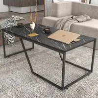 Wendy Rectangular Coffee Table - Black, Marble Effect