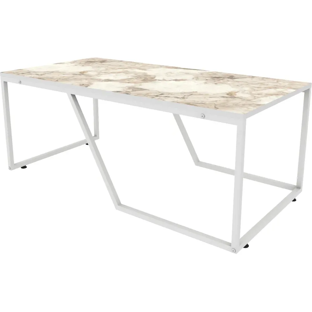 Wendy Rectangular Coffee Table - White, Marble Effect
