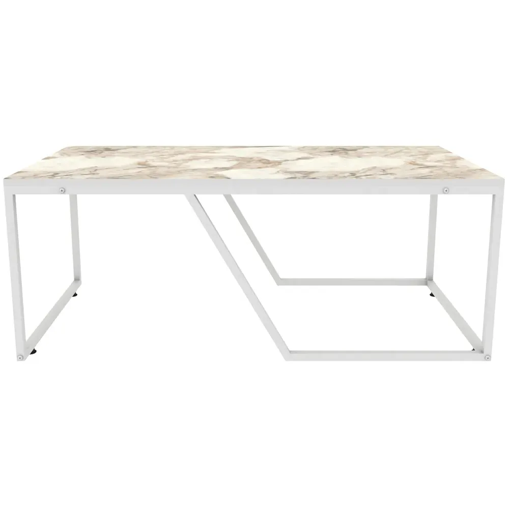 Wendy Rectangular Coffee Table - White, Marble Effect