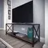 Xena Single Shelf X-Frame TV Unit - Walnut, Metal