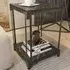 Zenas Single Shelf Nightstand - Black Marble Effect, Metal
