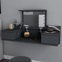 Zenn 2 Drawer Floating Vanity Table - Black