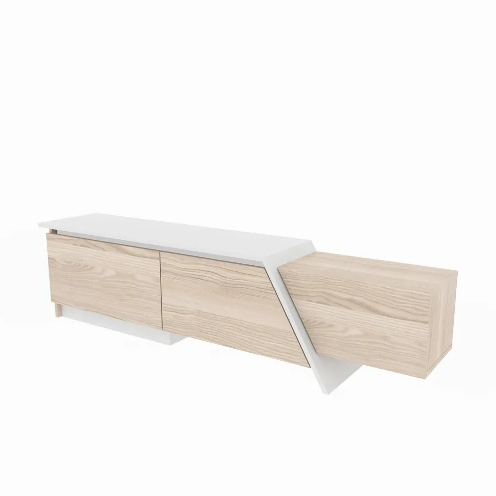 Zonas 3 Door TV Unit with Storage - Cordoba, White