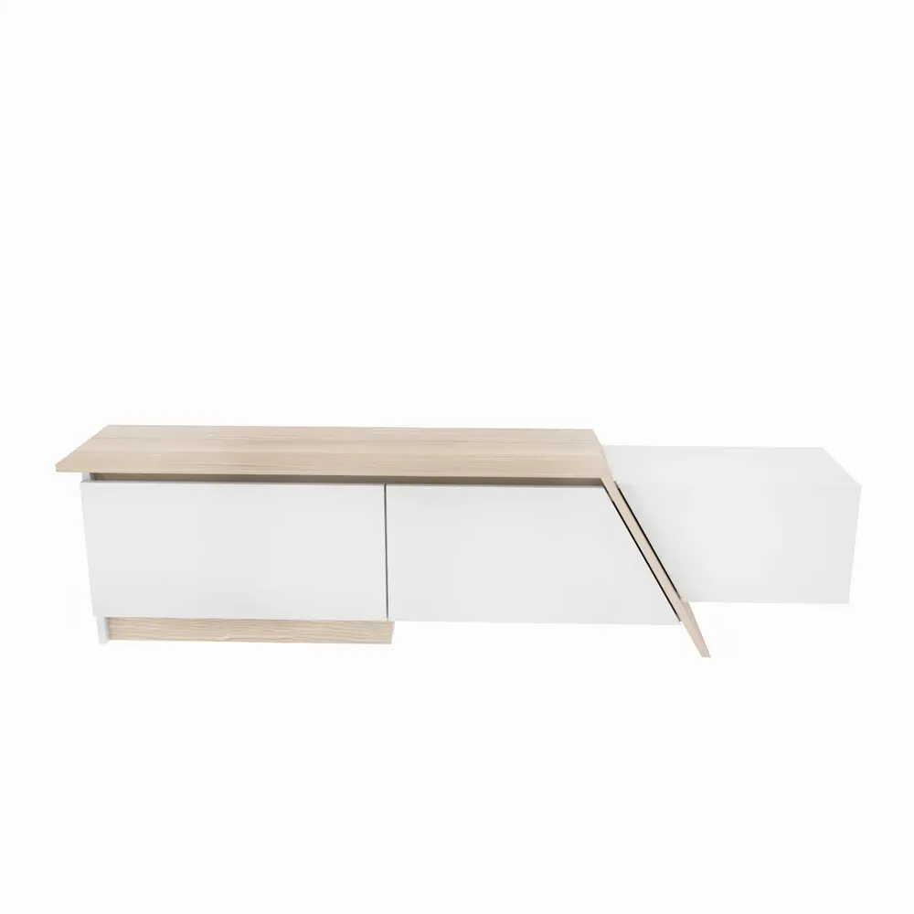 Zonas 3 Door TV Unit with Storage - White, Cordoba