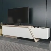 Zonas 3 Door TV Unit with Storage - White, Cordoba