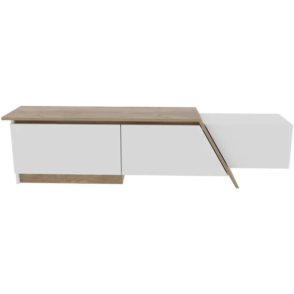 Zonas 3 Door TV Unit with Storage - White, Walnut