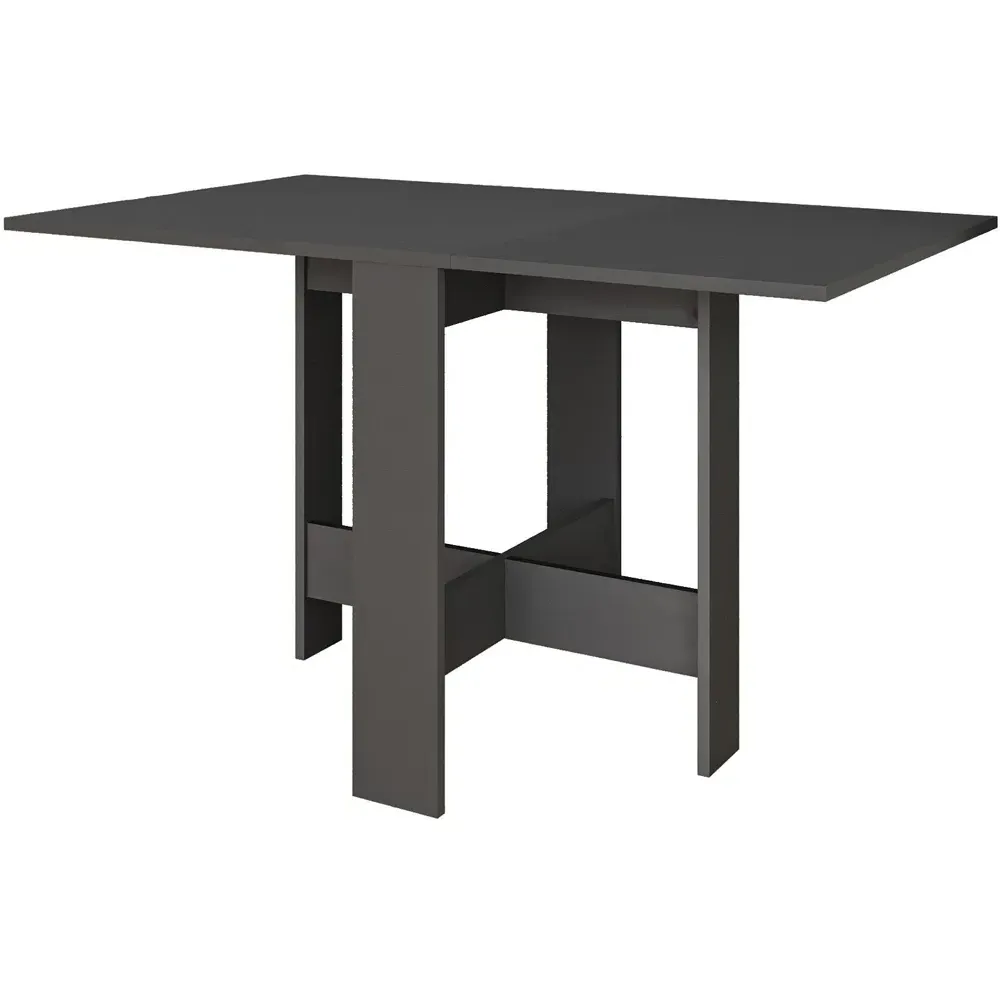 Artemio Foldable Dining Table - Black, Engineered Wood