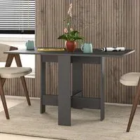 Artemio Foldable Dining Table - Black, Engineered Wood