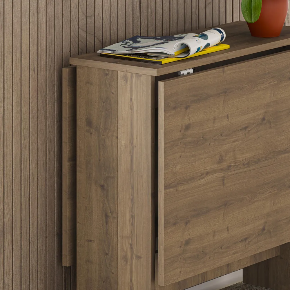 Artemio Foldable Dining Table - Brown, Engineered Wood