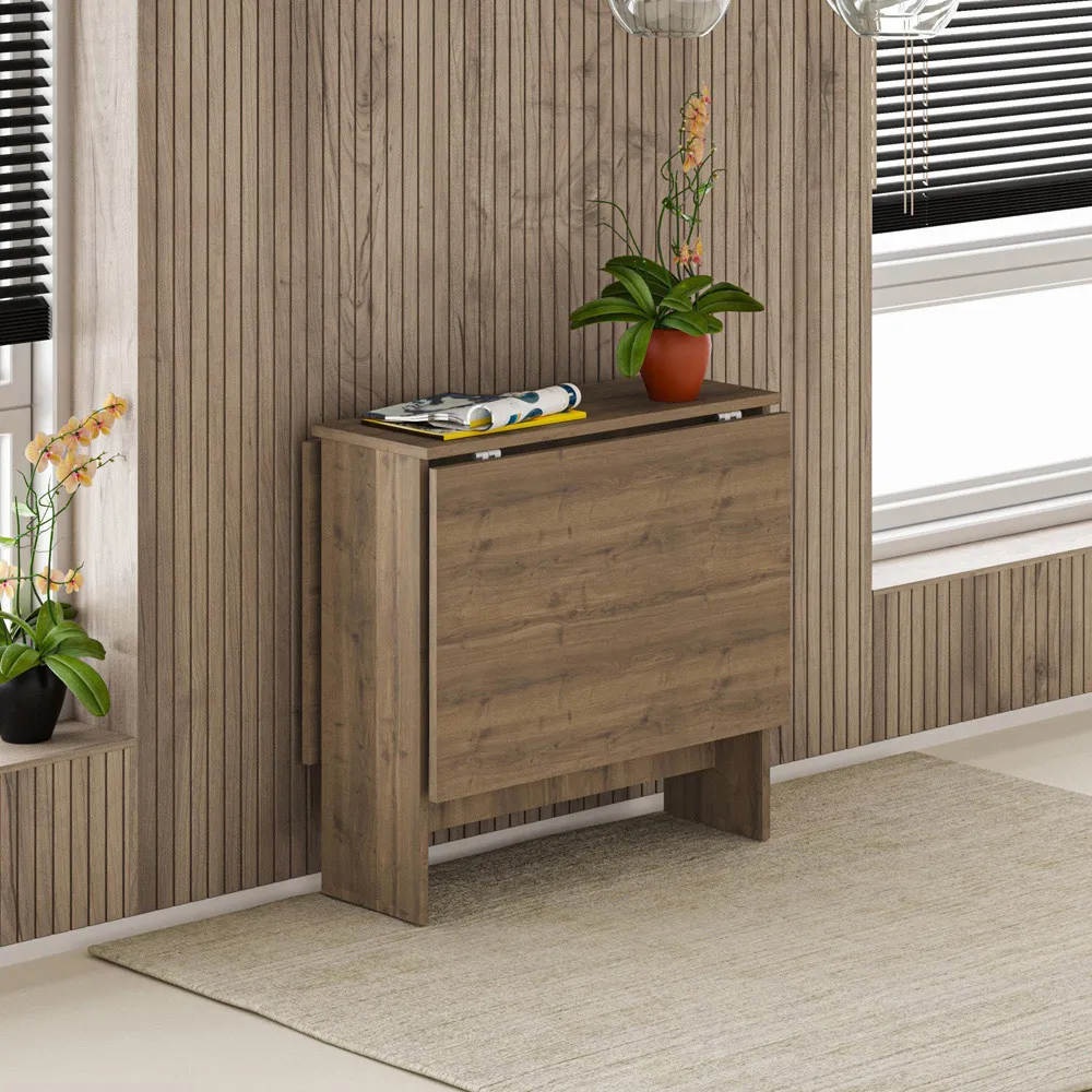Artemio Foldable Dining Table - Brown, Engineered Wood