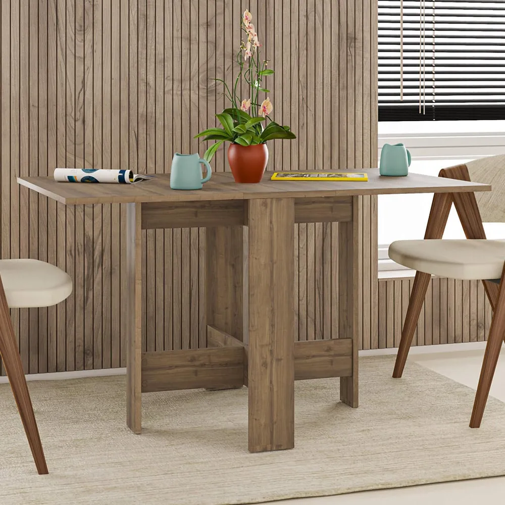 Artemio Foldable Dining Table - Brown, Engineered Wood