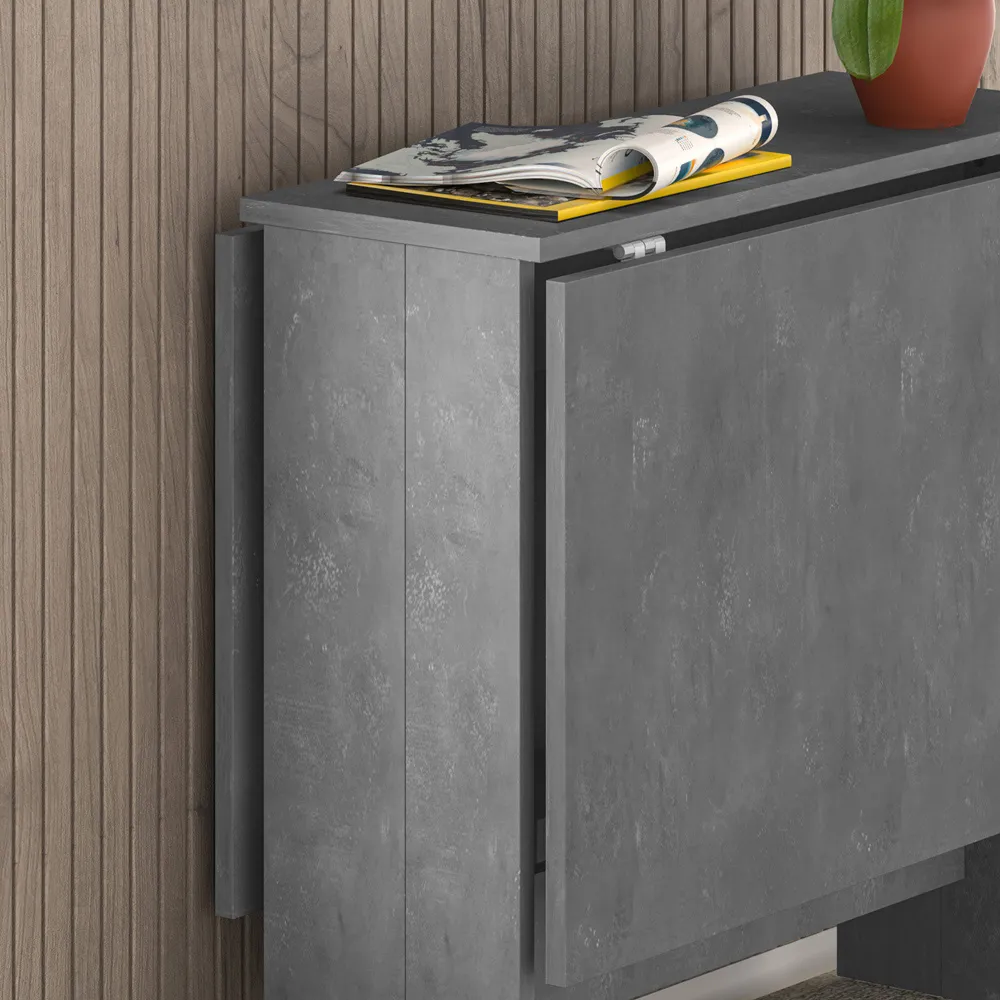 Artemio Foldable Dining Table - Grey, Engineered Wood