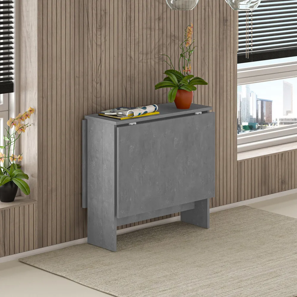 Artemio Foldable Dining Table - Grey, Engineered Wood