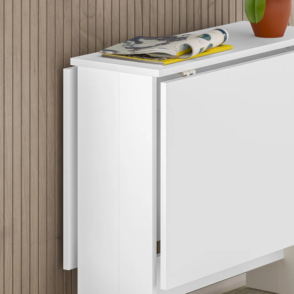 Artemio Foldable Dining Table - White, Engineered Wood