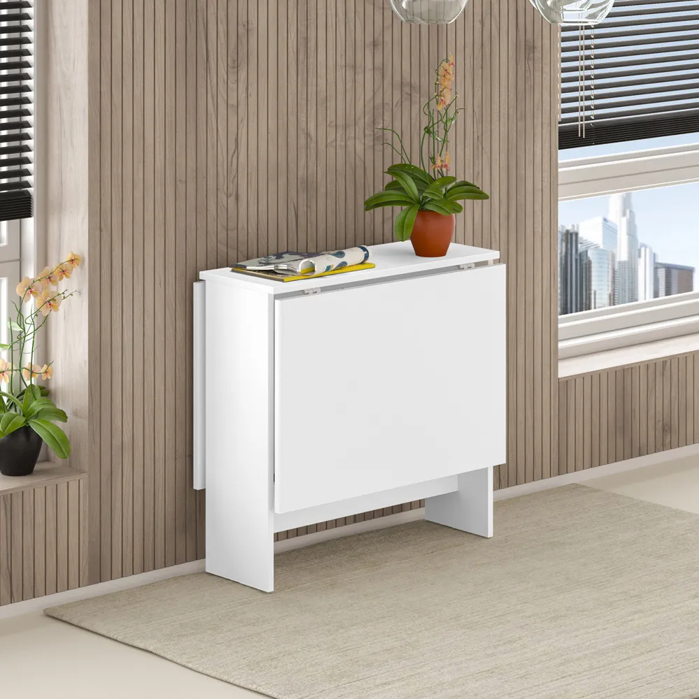 Artemio Foldable Dining Table - White, Engineered Wood