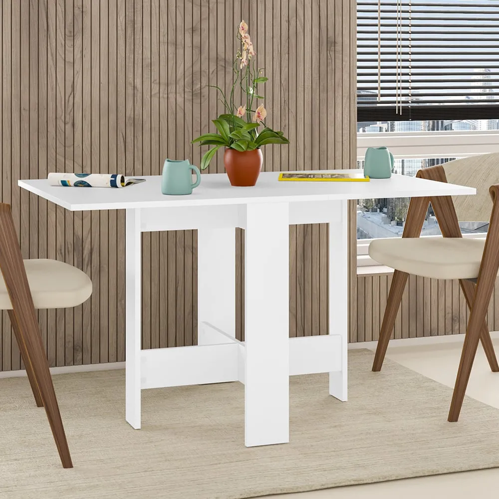 Artemio Foldable Dining Table - White, Engineered Wood