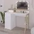 Avien 3 Drawer Makeup Vanity Table with LED Mirror - White, Oak