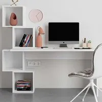 Balance 4-Shelf Desk - White