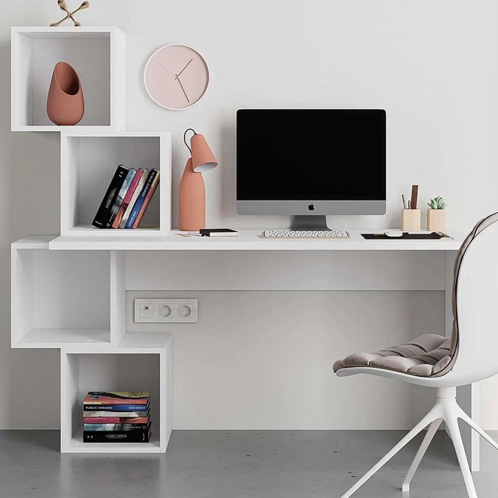 Balance 4-Shelf Desk - White image