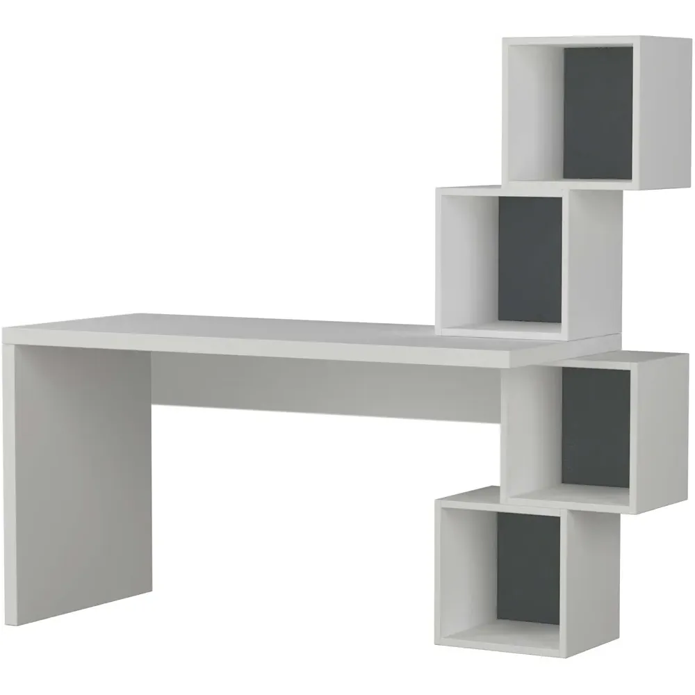 Balance Desk with Shelves - White, Anthracite