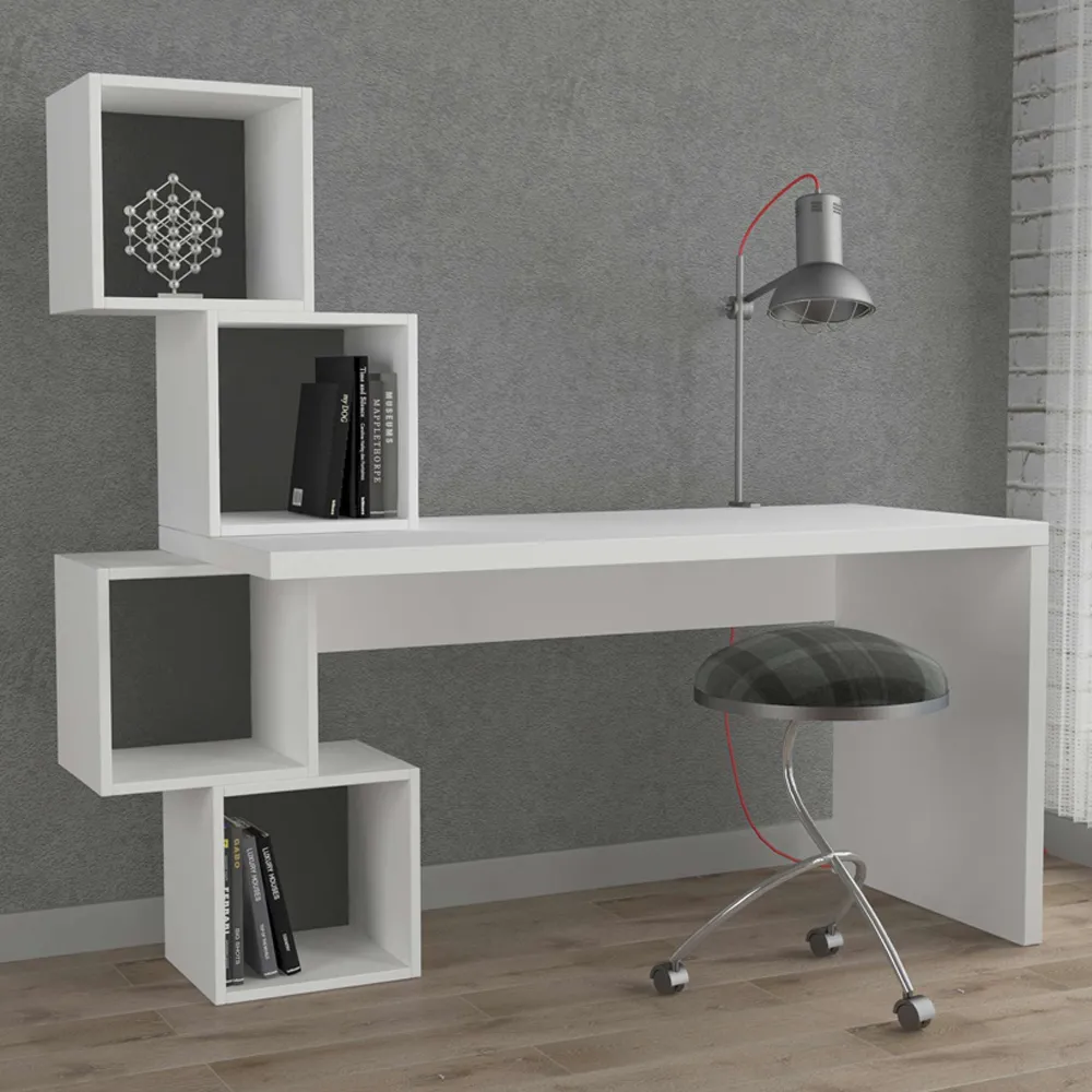Balance Desk with Shelves - White, Anthracite