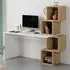 Balance Desk with Shelves - White, Oak