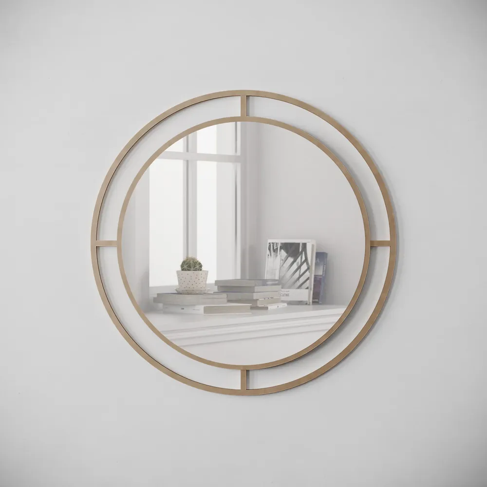 Bubble Round Mirror - Gold, Aluminium Alloy