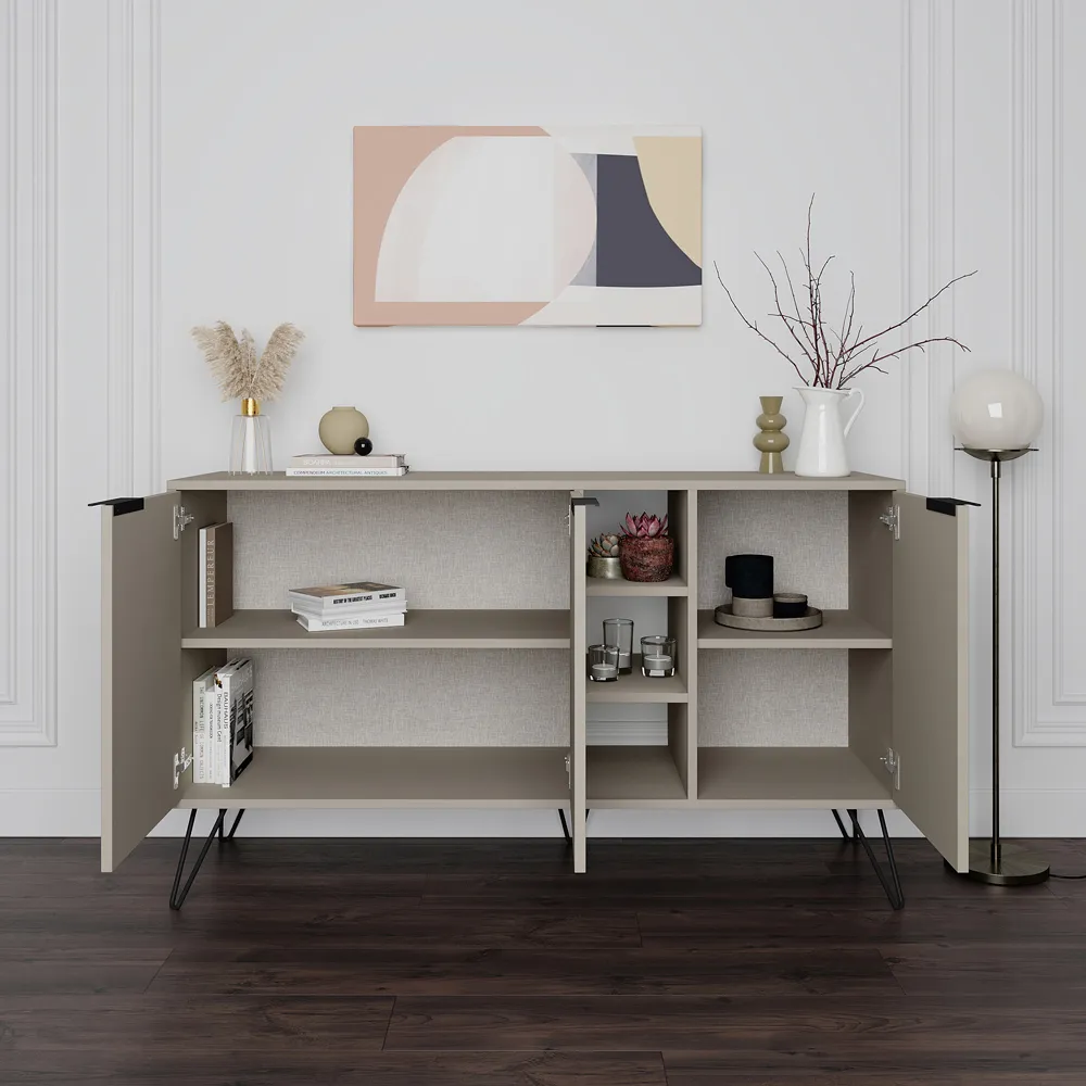 Clara 3 Door Console Cabinet - Sandstone
