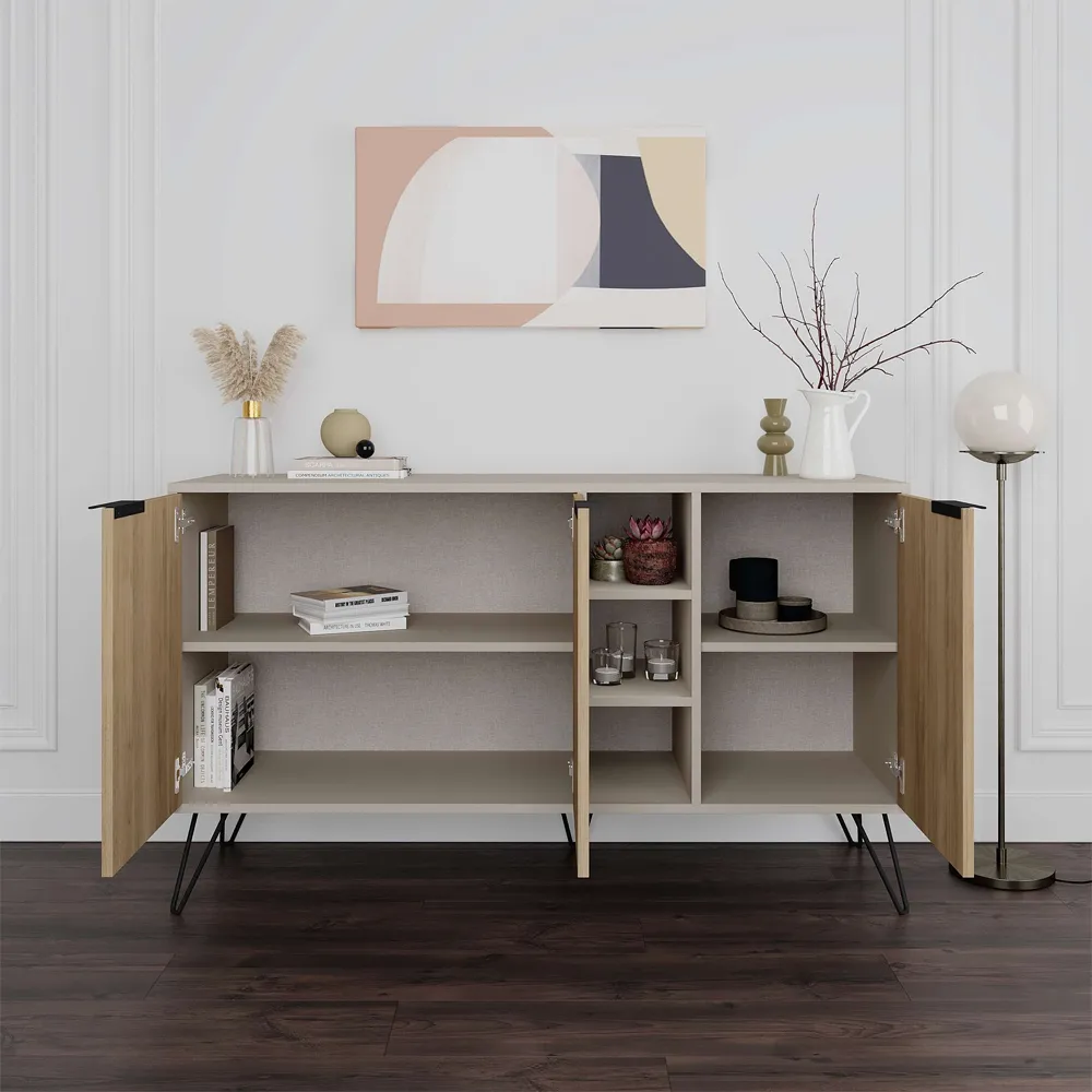 Clara Console Sideboard with Storage - Sandstone, Oak