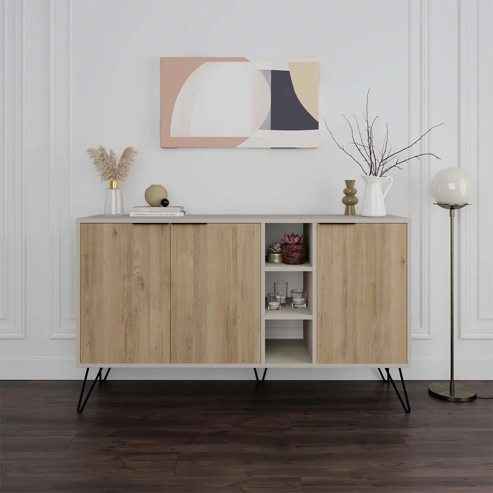 Clara Console Sideboard with Storage - Sandstone, Oak