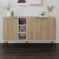 Clara Console Sideboard with Storage - Sandstone, Oak
