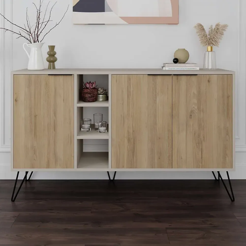 Clara Console Sideboard with Storage - Sandstone, Oak