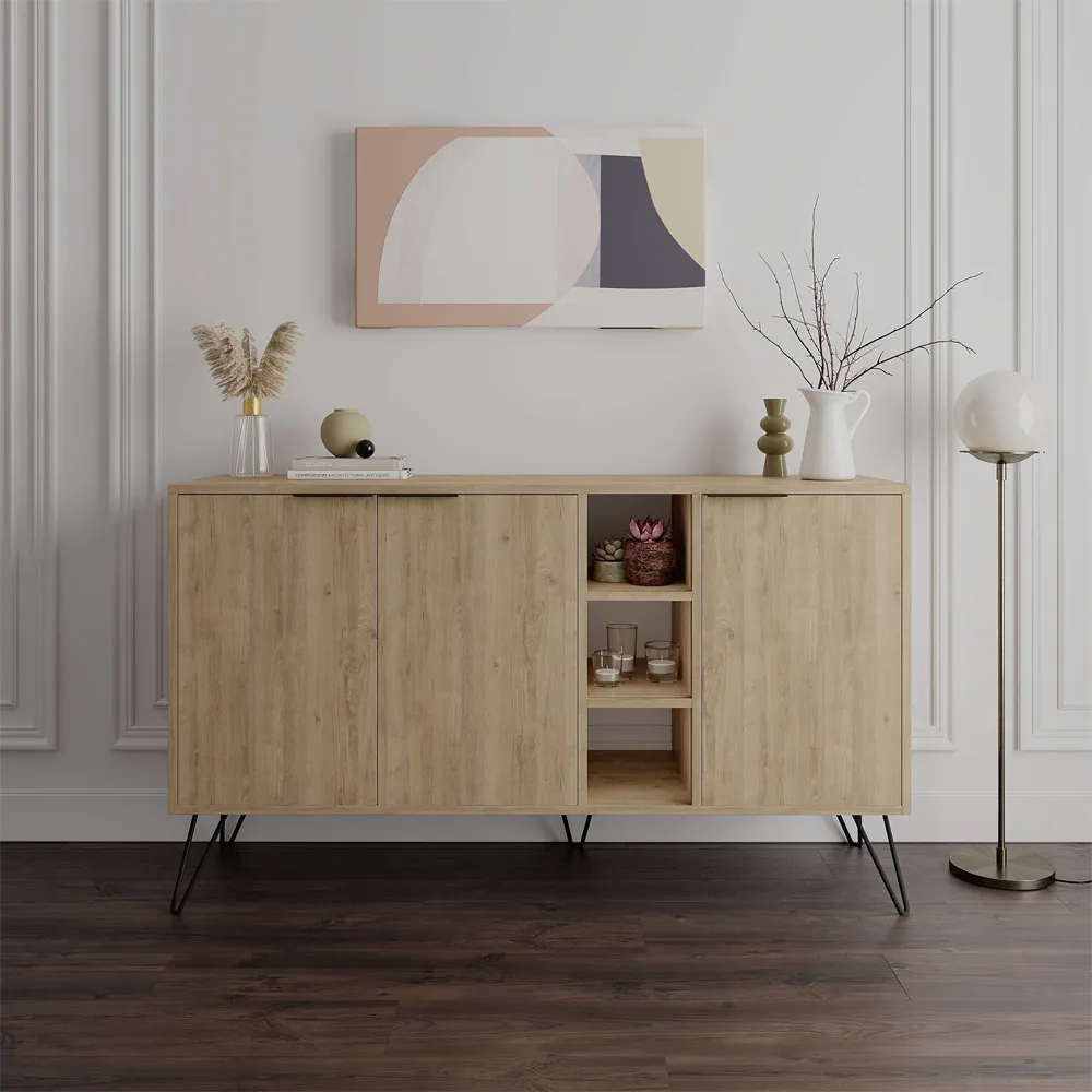 Clara Oak Console Sideboard - Cream