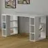 Colmar 6 Shelf Desk with Bookcase - White