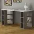 Colmar 6 Shelf Desk with Bookcase - White, Mocha Grey