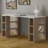 Colmar 6 Shelf Desk with Bookcase - White, Oak