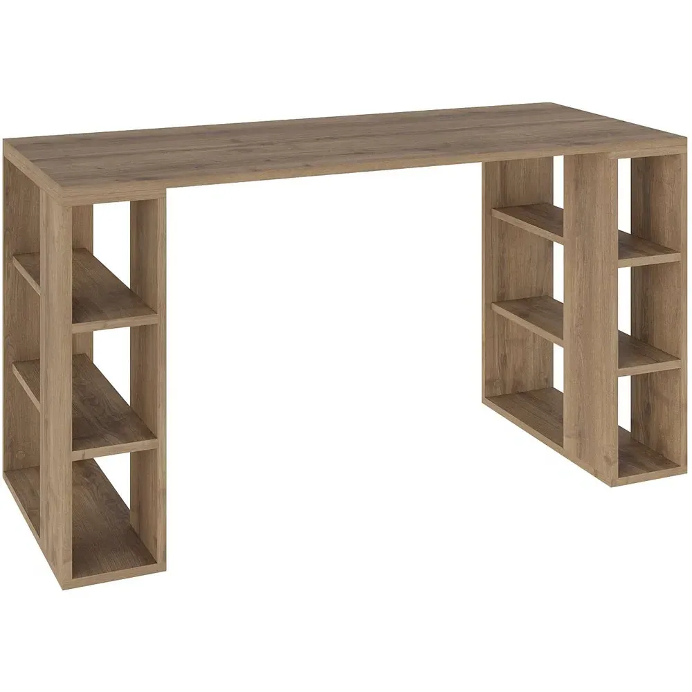 Colmar Desk with Bookshelf Legs - Dark Oak Effect
