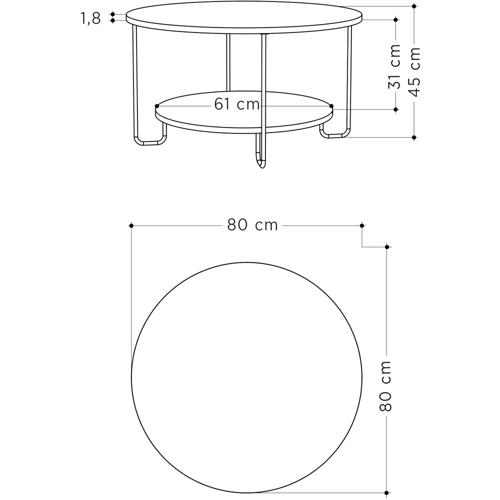 Corro Single Shelf Coffee Table - White