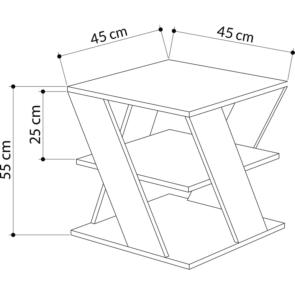 Cyclo 2 Shelf Coffee Table - White