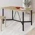 Dalma 6-Seater Dining Table with Metal Legs - Sapphire Oak
