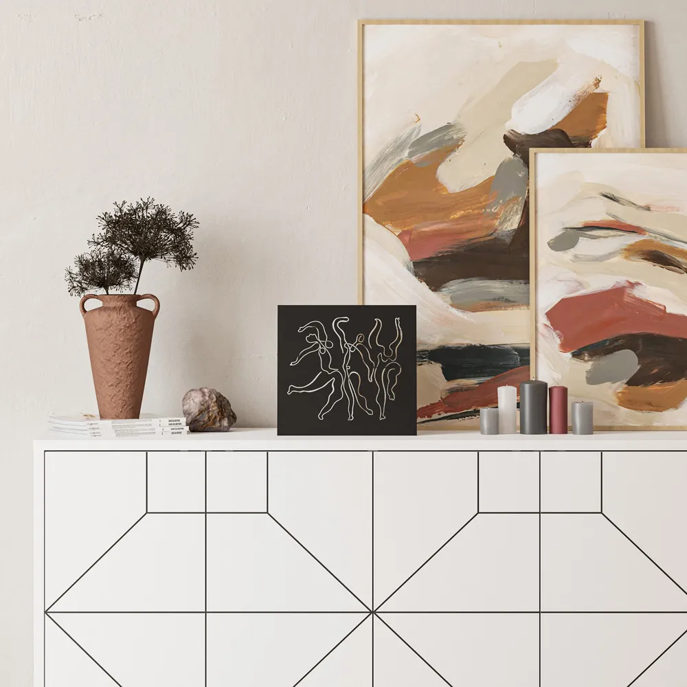 Dancing Ladies Metal Art Ornament - Black