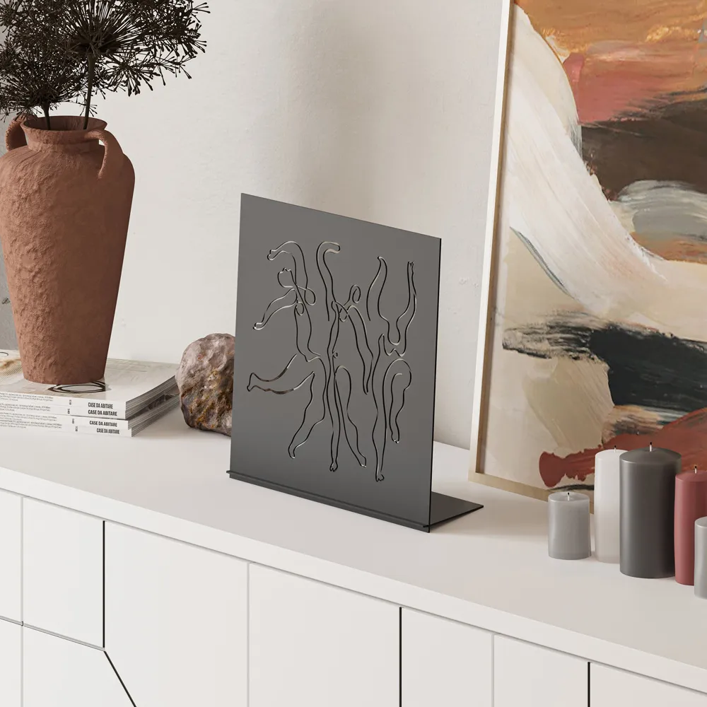 Dancing Ladies Metal Art Ornament - Black