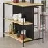 Detroit 2 Shelf Bar Table - Oak, Black Metal