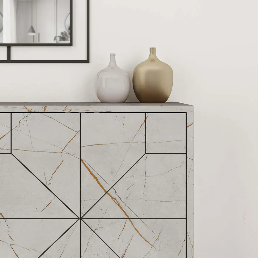 Dune 2 Door Sideboard - Grey, Marble Effect