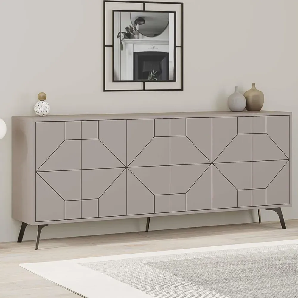 Dune 6 Door Console Table - Mocha Grey