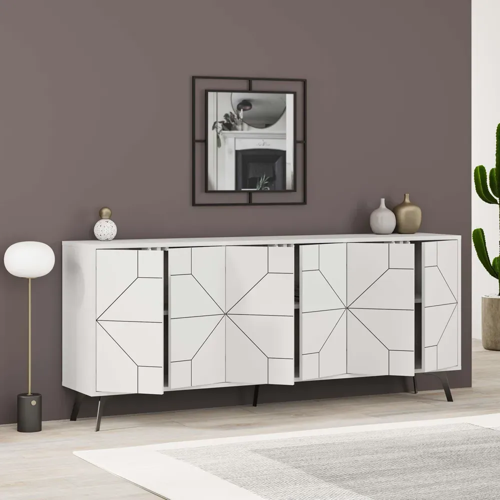 Dune 6 Door Console Table - White